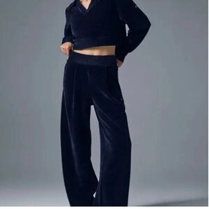 ALO Yoga Cozy Day High Waist Navy Wide Leg Pants